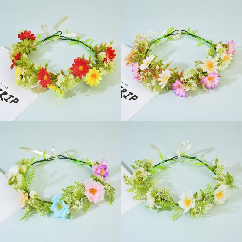 Floral Garland Headband for Brides, Bridesmaids, and Photoshoots