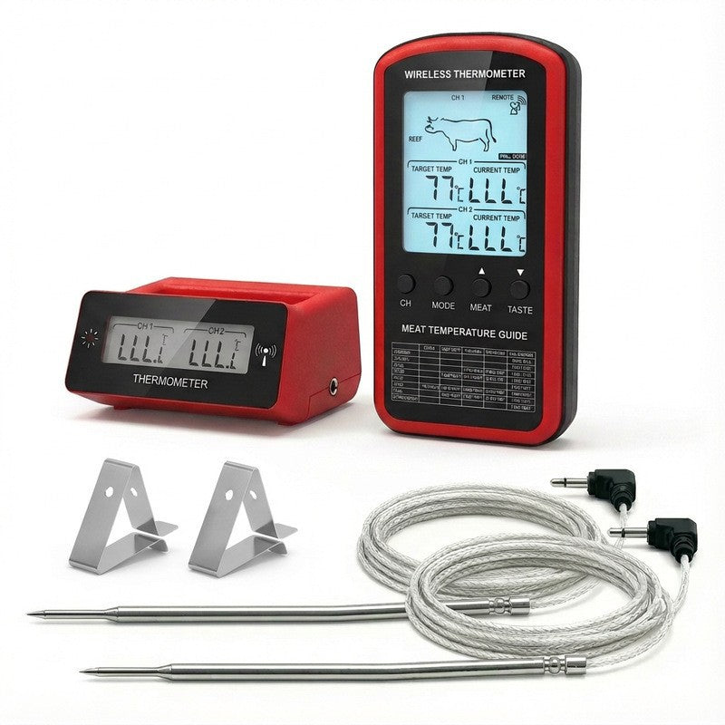 Wireless Remote Digital Meat Thermometer for BBQ Grill Oven with Smart Alert