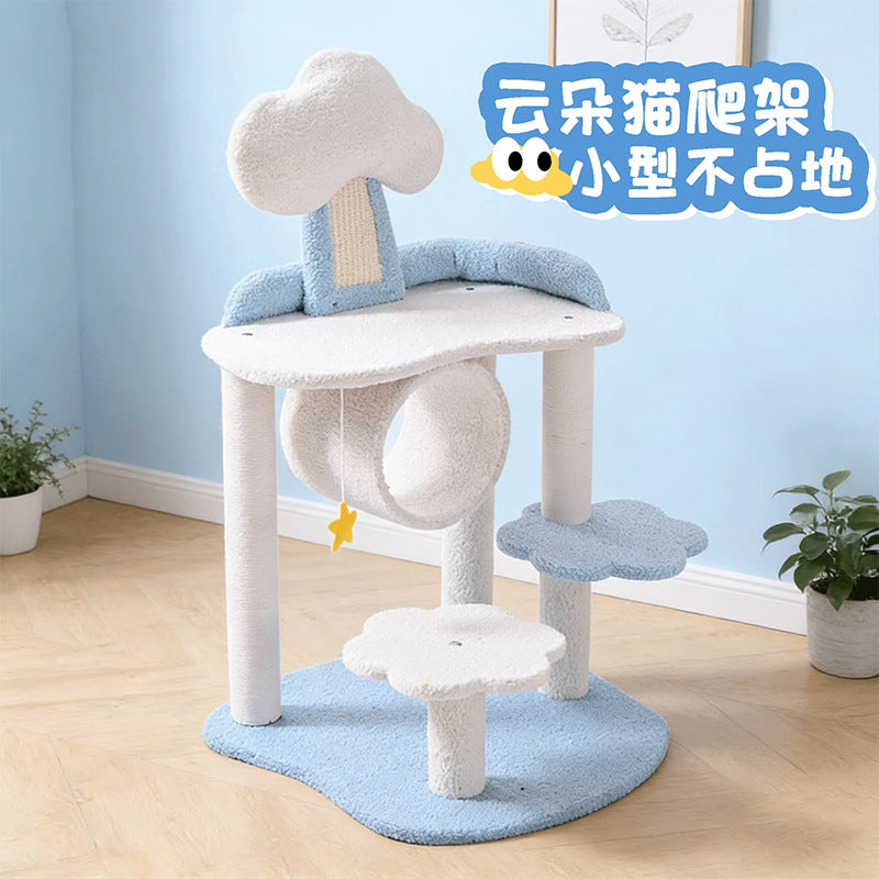 Cloud Paradise Multi-Level Cat Tree with Scratching Post and Play Toys, All-Season Cat Activity Center