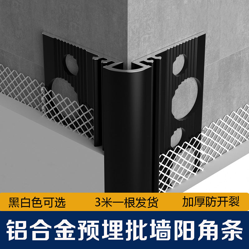 Aluminum Alloy Corner Trim for Wall Plastering and Reinforcement, Anti-Collision Edge Banding