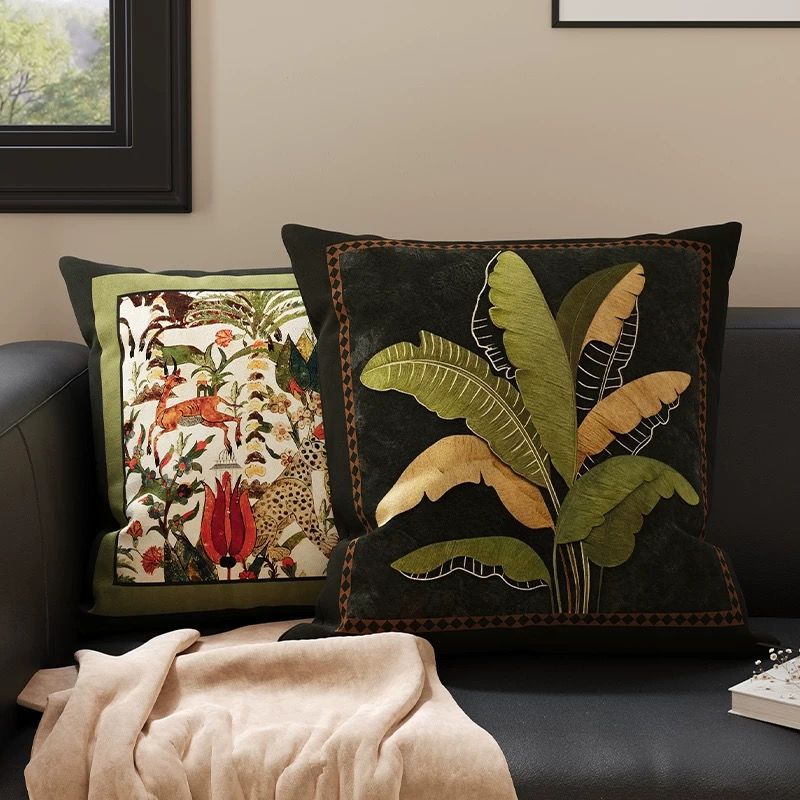 Vintage Style Decorative Throw Pillow Cover for Sofa Bed