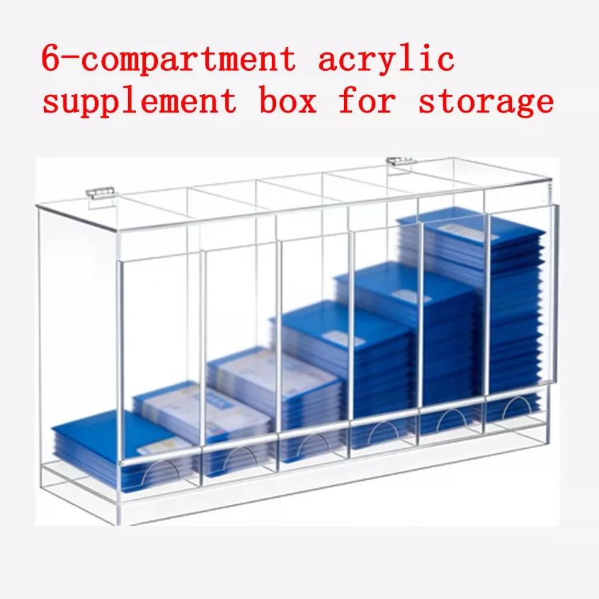 6-Slot Acrylic Refill Storage Box, Stackable TCG Organizer, Trading Card Holder, Sports Card Dispenser