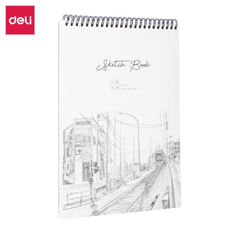 Deli 73627 A4 Sketchbook for Drawing and Art Practice, Thickened Paper for Students and Artists
