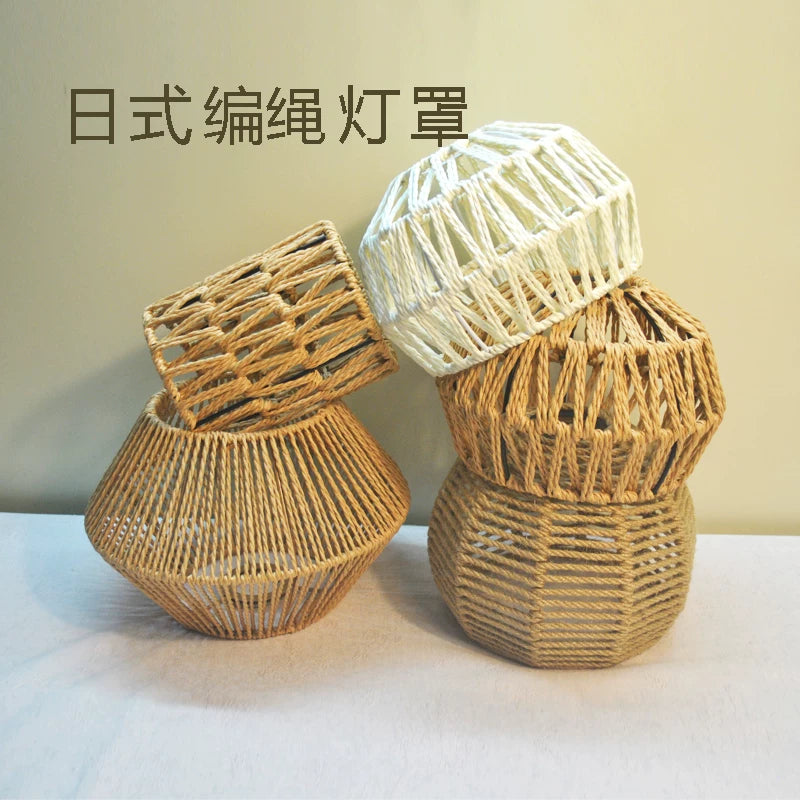 Japanese Style Woven Pendant Light Shade for Hotel and Home Decor