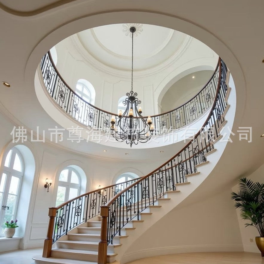 Galvanized Steel Stair Railing for Indoor Outdoor Villa Garden Fences - Custom Design