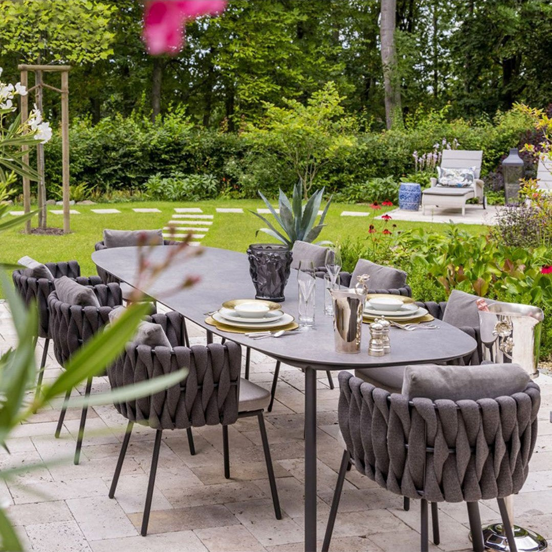 Nordic Outdoor Rattan Dining Set, Balcony Patio Garden Furniture, Weatherproof Table and Chairs