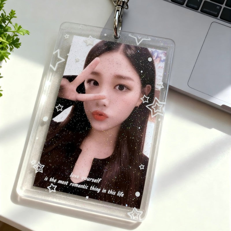 Acrylic Transparent Photocard Holder Keychain for 3-inch Photos