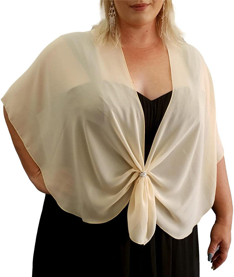 Women's Chiffon Shawl Cardigan for Summer Dresses, Lightweight Sun Protection Cape