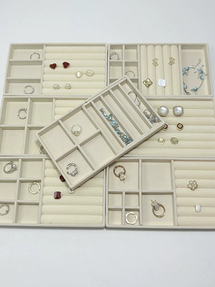 Premium Velvet Lined Jewelry Drawer Organizer Tray for Earrings, Rings, Necklaces