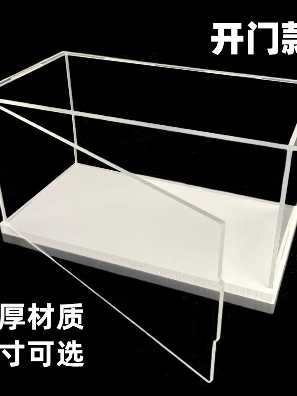 Clear Acrylic Display Case with Hinged Door for Collectibles, Action Figures, Model Cars, and Building Blocks