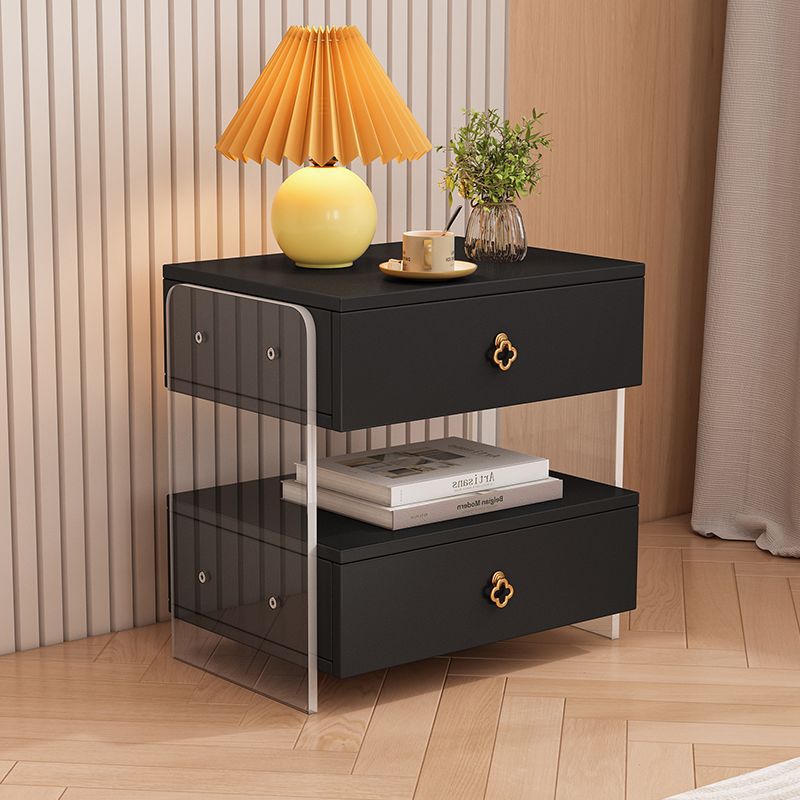 Modern Minimalist Nightstand with Storage, Small Acrylic Bedside Table for Bedroom