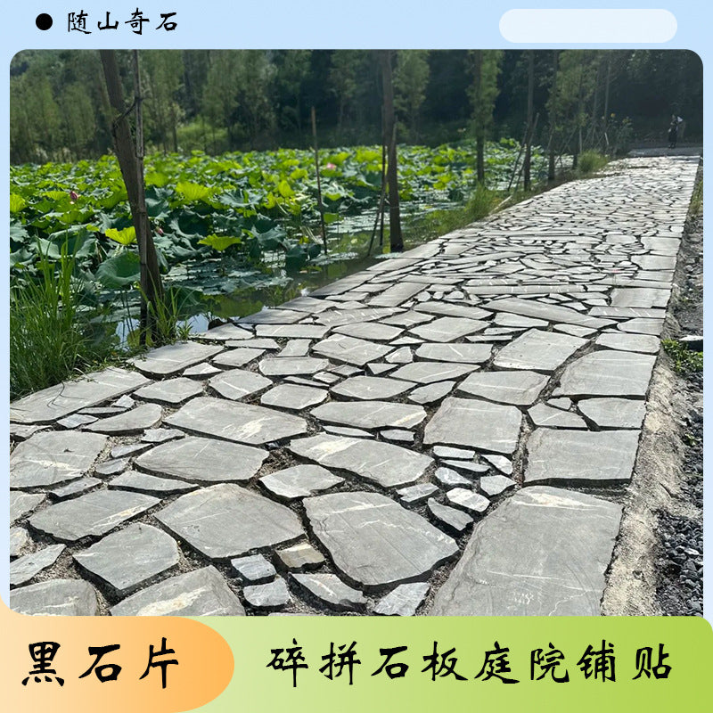 Black Yingde Stone Slabs for Garden Landscaping, Fish Pond, Rockery, Courtyard Paving, Park Steps, Natural Stone