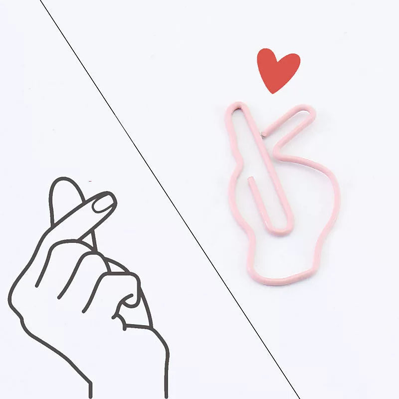 Heart-shaped Paper Clips, Pink, 15-count Box, Cute Design for Students and Office