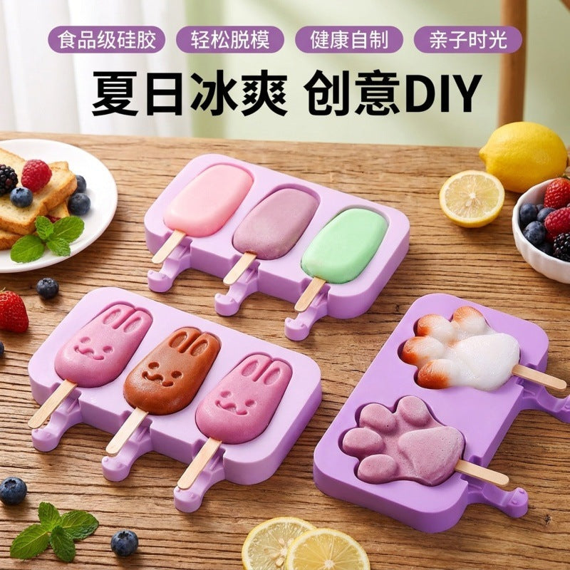 Silicone Ice Pop Molds with Lid for DIY Ice Cream & Popsicles, Reusable & Safe Material