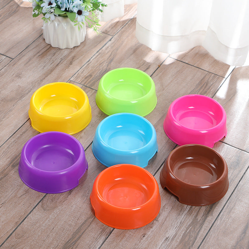 Promotional Candy-Colored Small Plastic Pet Single Bowl for Cats and Dogs - Pet Supplies, Various Colors Available