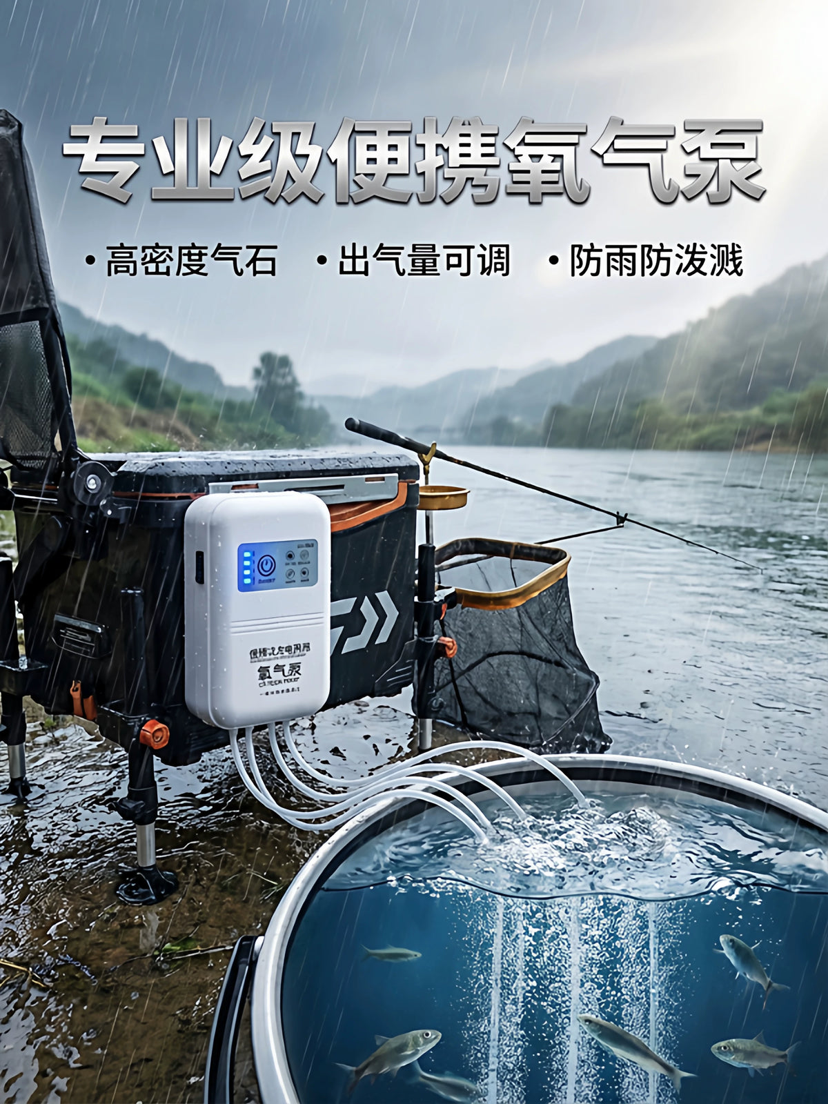 Rechargeable Silent Aquarium Air Pump for Fish Tank and Outdoor Fishing