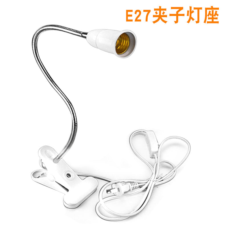 E27 Flexible Gooseneck Clamp Lamp Holder with Switch for Plant Grow Lights