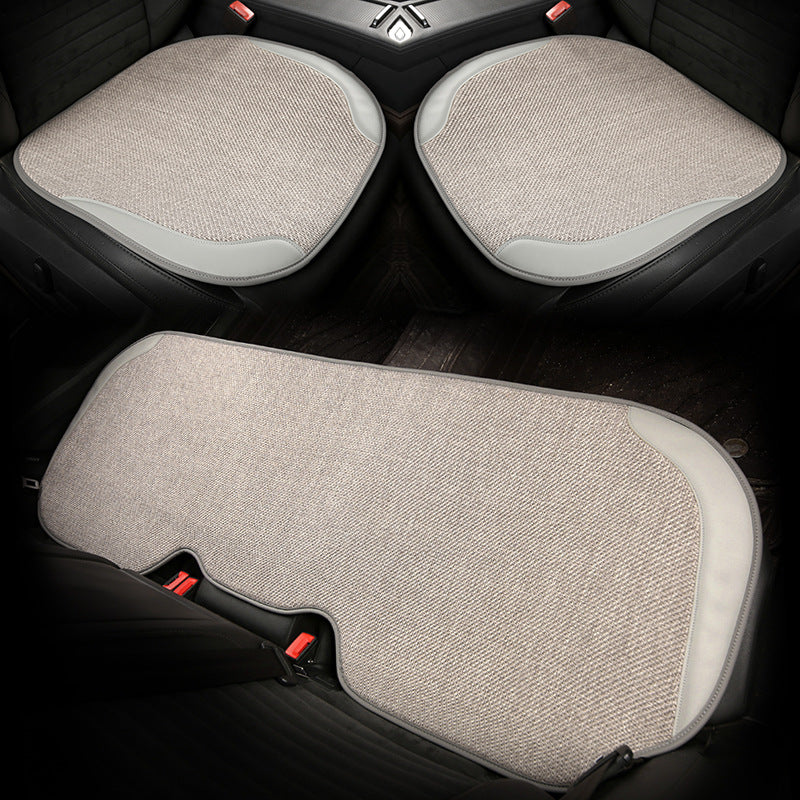 Universal Breathable Cotton Linen Car Seat Cushion Set