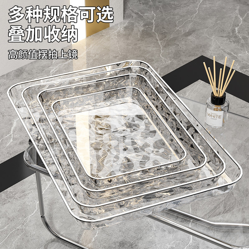 Wave Pattern Serving Tray for Home, Cafe, Snacks, and Desserts