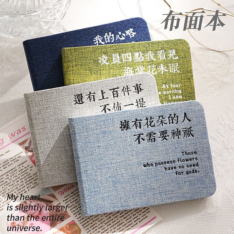 Minimalist Morandi Pocket Notebook with Fabric Cover