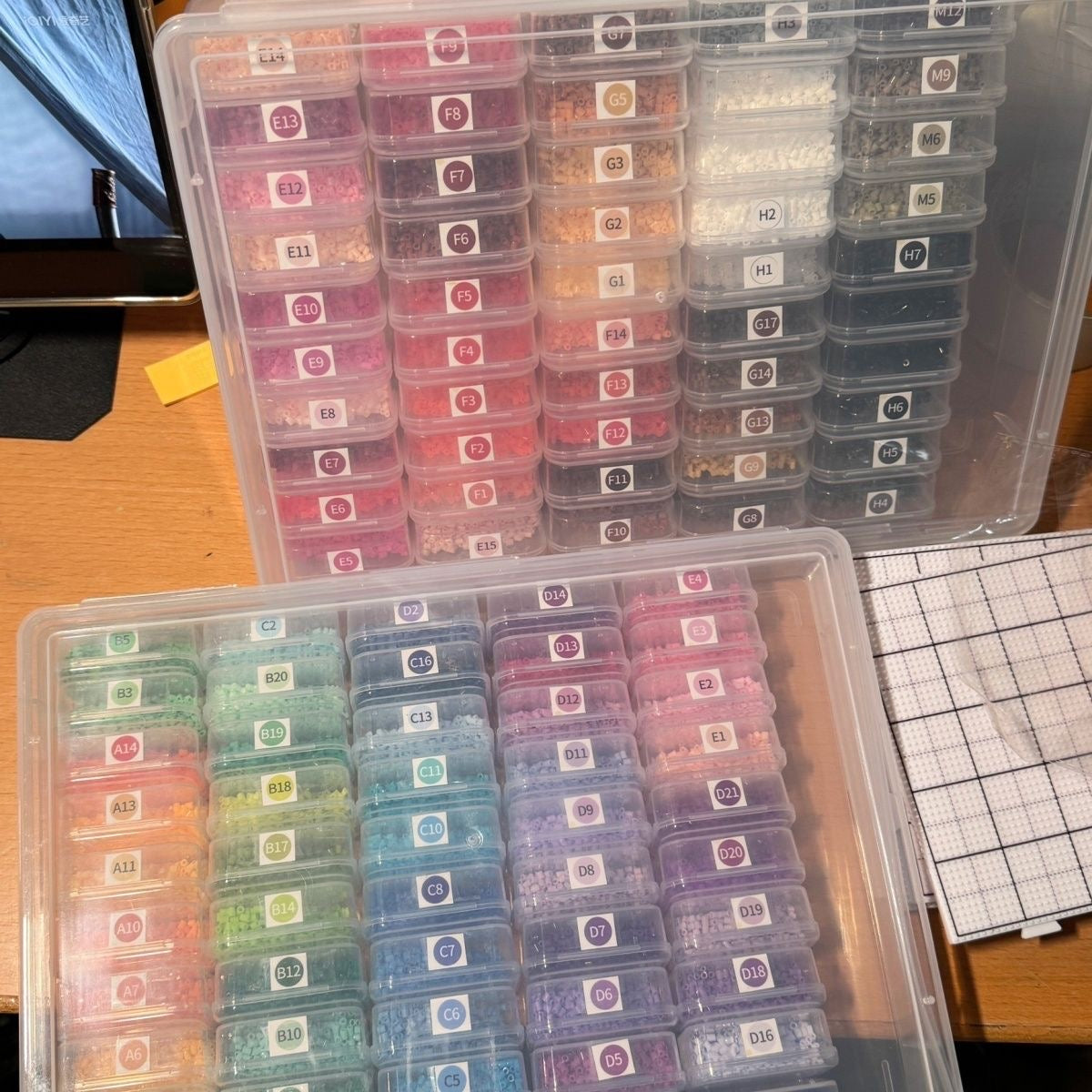 Perler Bead Storage Organizer Kit with Clear Containers and Large Capacity Box