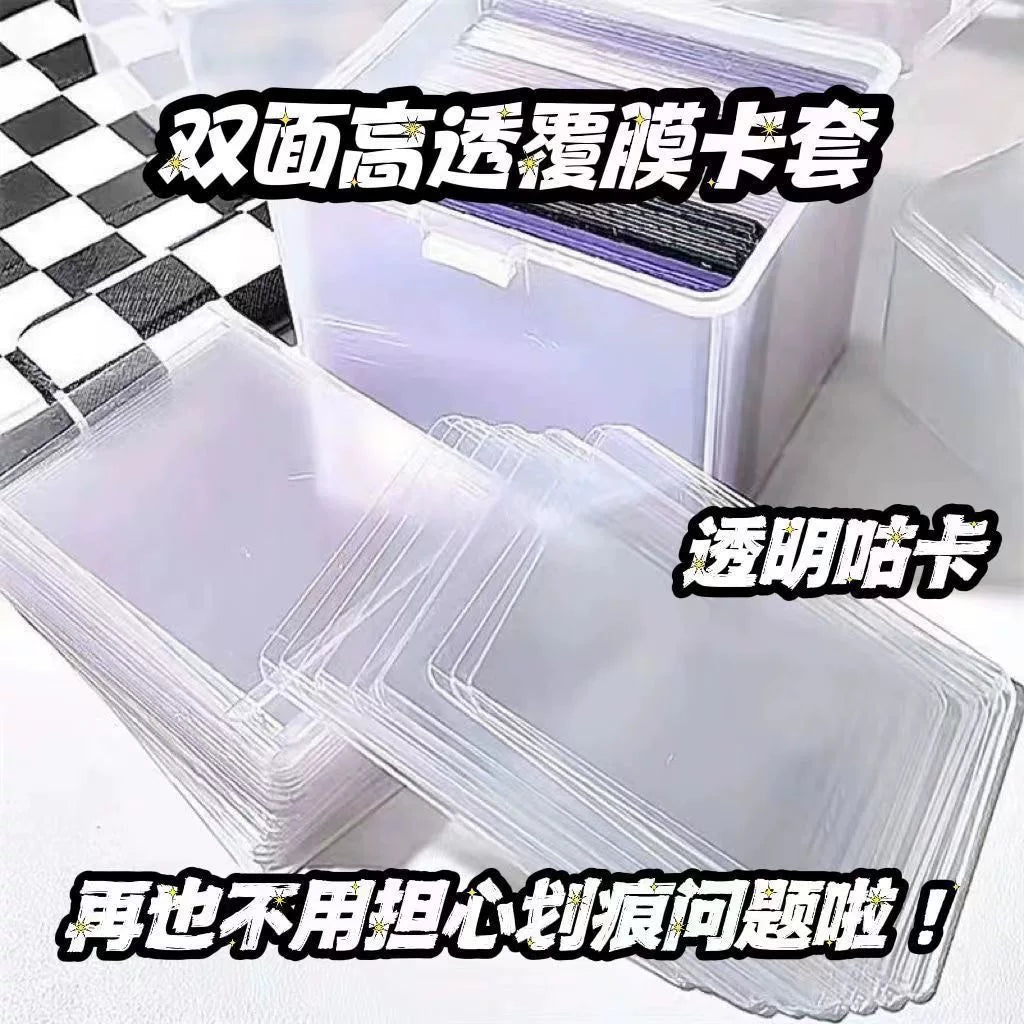 Clear Hard Card Sleeves for 3-inch Photos and Collectible Cards, Horizontal Topload Protectors