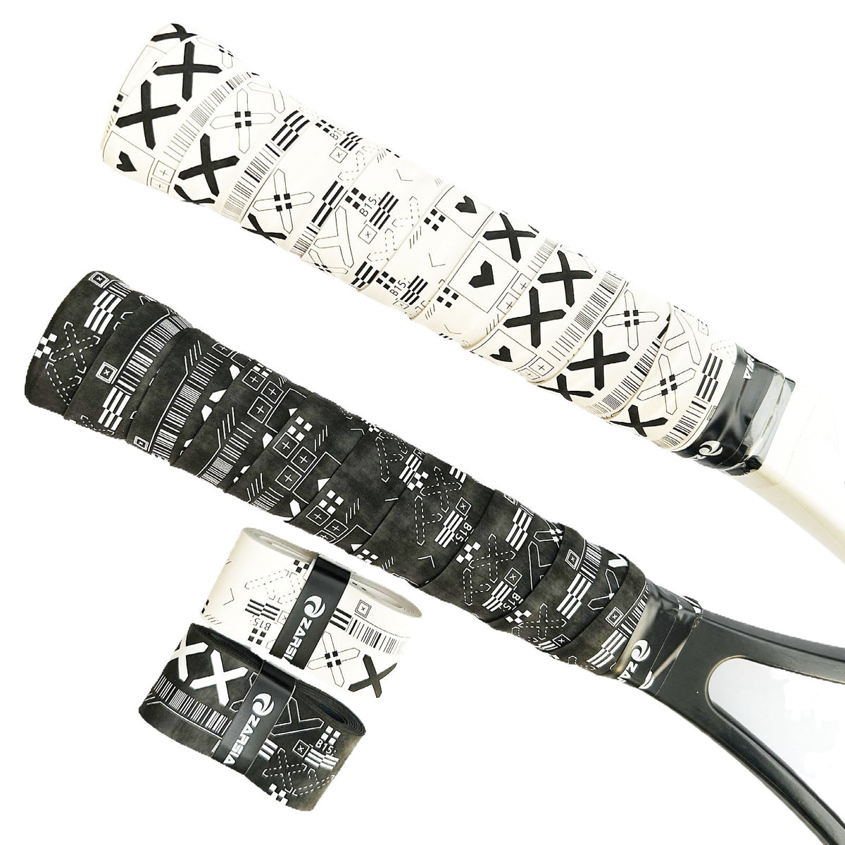 ZARSIA Frosted Printed Badminton Tennis Racket Overgrip Non-Slip Sweat-Absorbent Tape 3cm