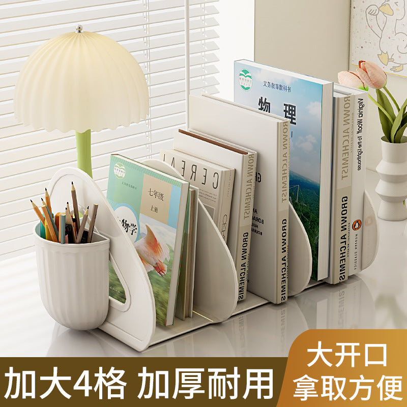 Acrylic Desktop Bookends and Organizer for Books, Files, and Stationery