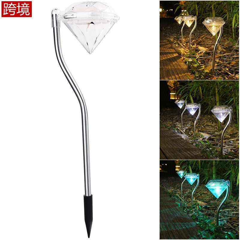 Solar Diamond LED Garden Path Lights for Outdoor Landscape and Christmas Decor