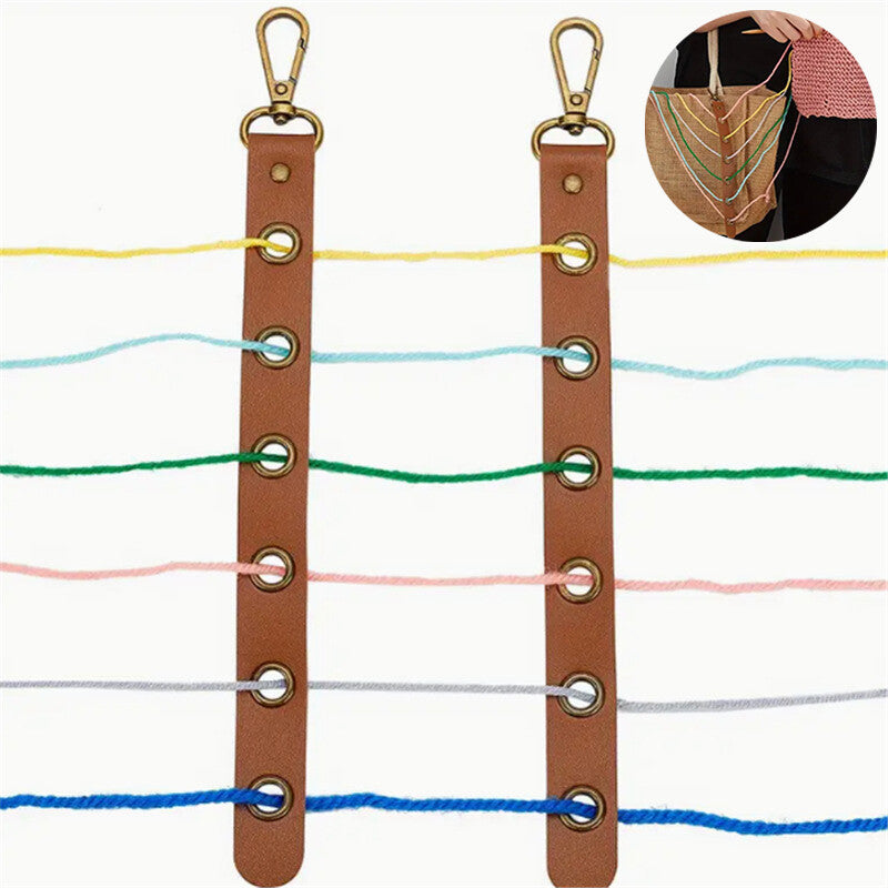 Leather Cable Organizer and Threader Tool for Knitting and Sewing