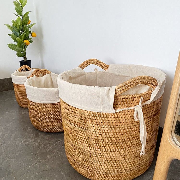 Nordic Woven Laundry Hamper Storage Basket for Clothes and Toys