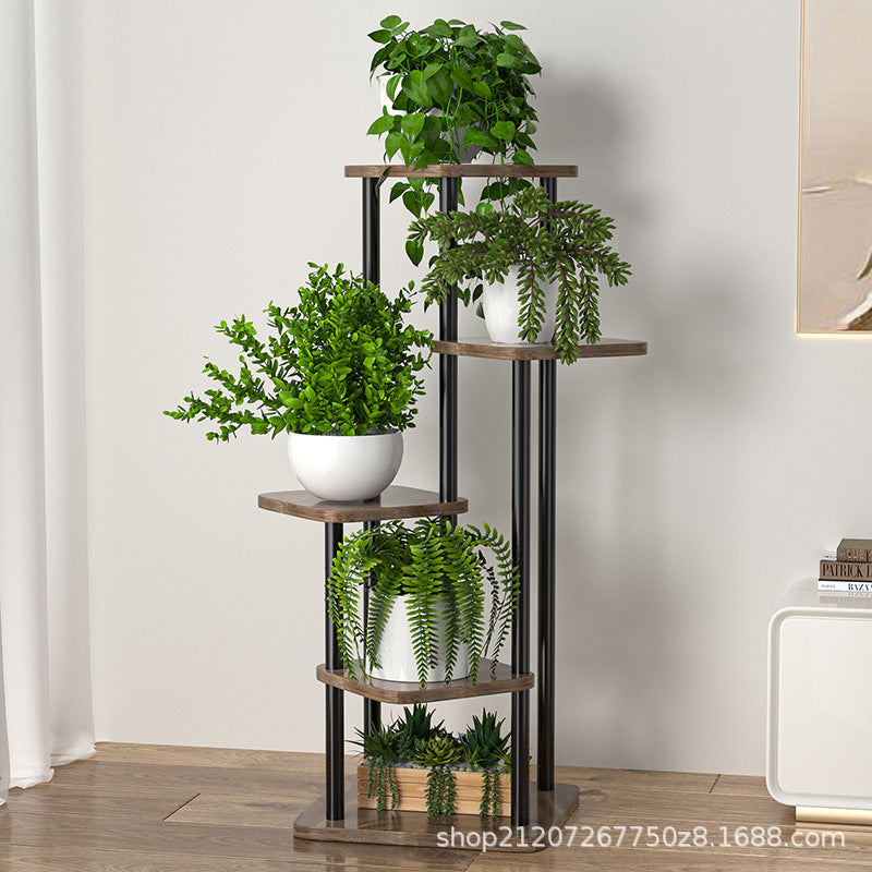 Multi-Tier Wrought Iron Plant Stand for Indoor & Balcony Use