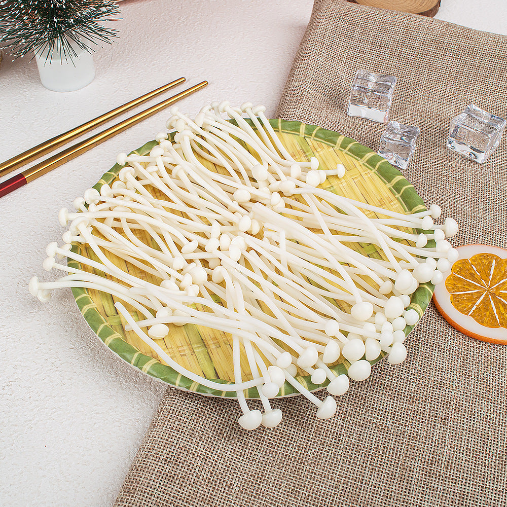 Realistic Enoki Mushroom Vegetable Model for Display and Decoration