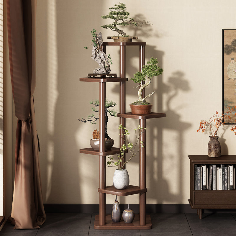 Multi-Tier Solid Wood Plant Stand for Indoor & Balcony Display