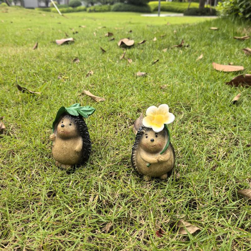 Resin Hedgehog Figurine for Miniature Landscape Decor