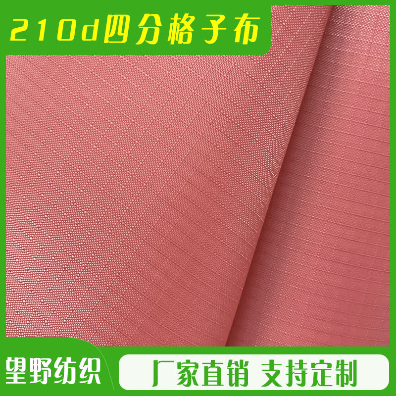 210D Oxford Fabric Four-Point Grid Coated Luggage Material for Handbags and Wholesale Textiles