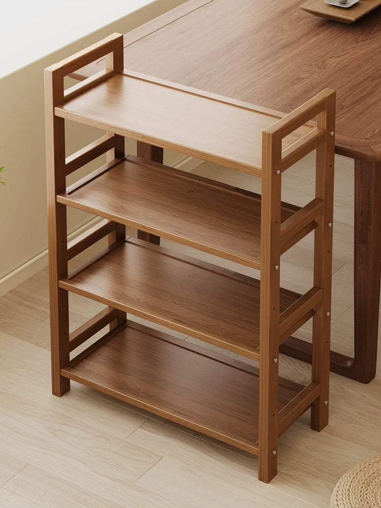 Bamboo Multi-tier Storage Shelf New Chinese Style Floor-standing Tea Display Rack Small Tea Cabinet