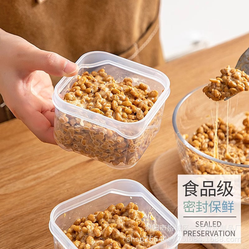 Food-Grade Portable Storage Containers for Natto, Grains, Rice, Meat, and Nuts - Freezer Safe
