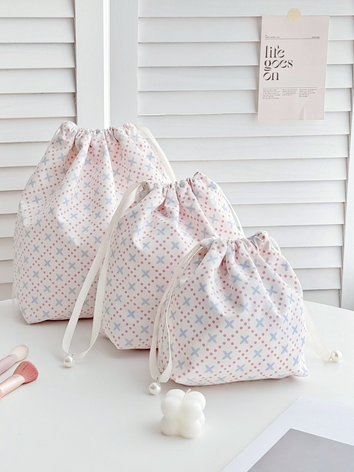 Travel Drawstring Storage Bags for Underwear, Clothes, and Hair Dryers
