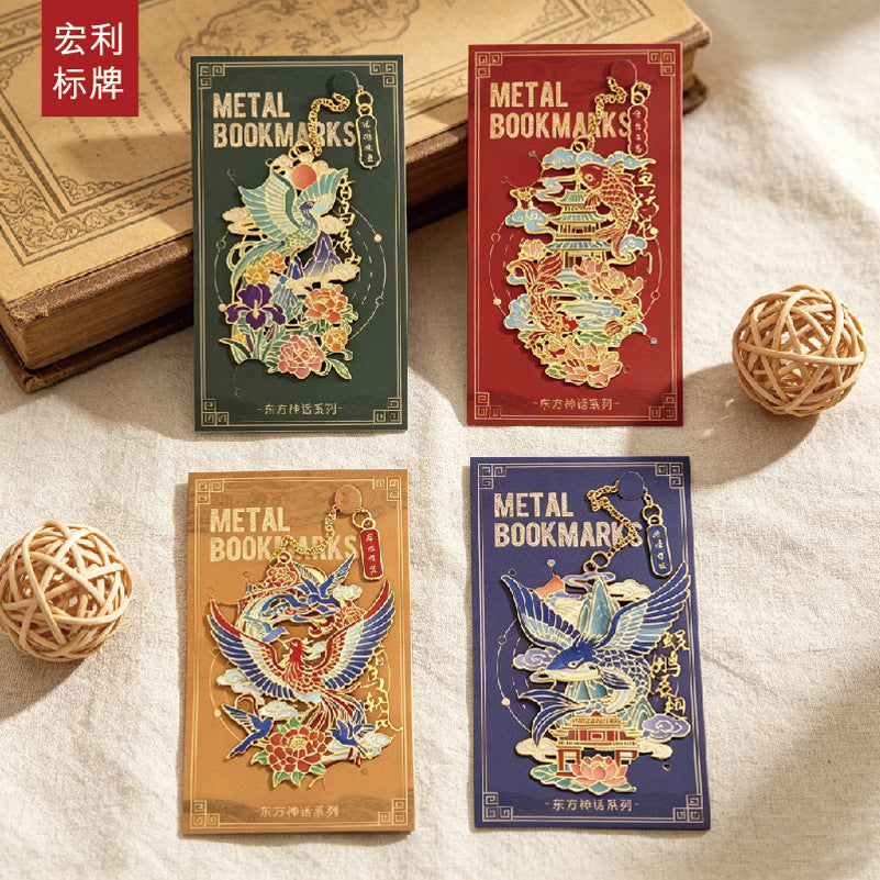 Exquisite Chinese Style Metal Bookmark with Hollow Design, High-End Creative Gift for Readers and Graduates