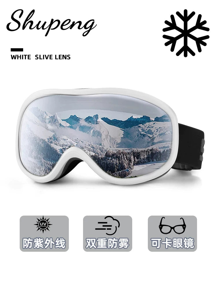 Spherical Anti-Fog Ski Goggles for Men and Women - Over-Glasses Design