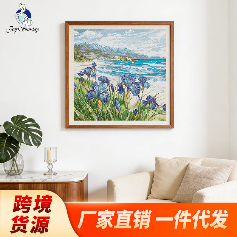 Needle Kung Fu Coastal Scenery Cross Stitch Kit for Living Room Decor