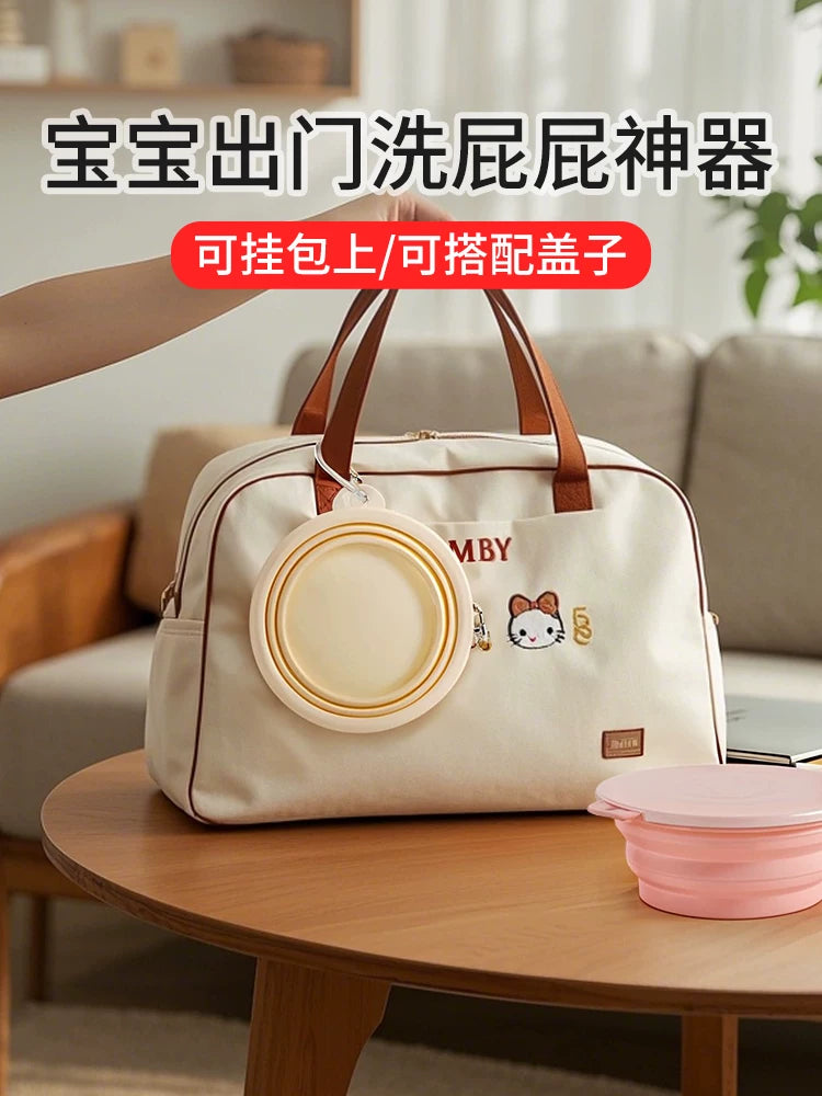 Portable Mini Folding Basin for Baby Travel and Daily Use