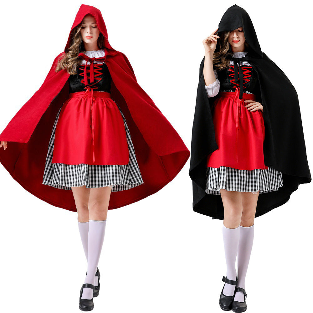 Renaissance Hooded Cloak Medieval Costume for Halloween Cosplay