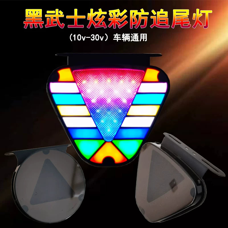 Black Samurai Triangle Strobe Anti-Collision LED Tail Light for 12V-24V Vehicles