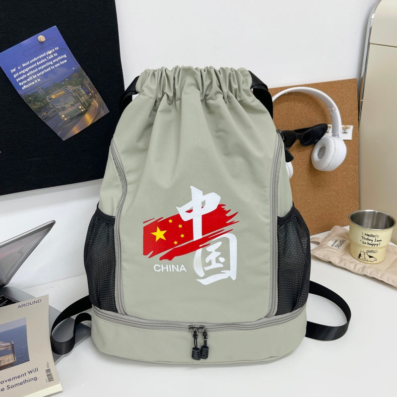 Unisex Drawstring Sport Backpack with Large Capacity for Hiking and Gym