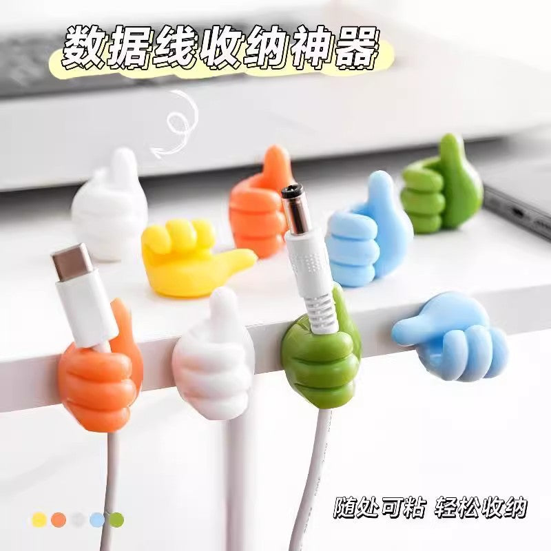 Thumb Hook Cable Organizer Wall-Mounted Adhesive Data Cable Holder