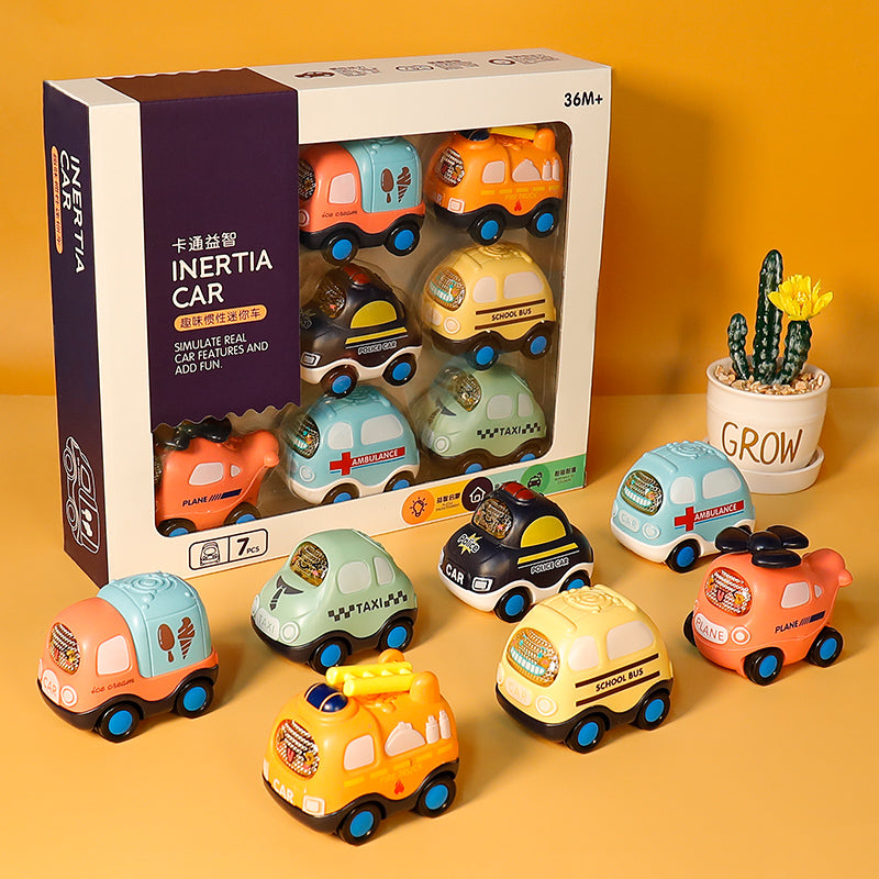 Kids Inertia Car Toy Set for Toddlers, Boys and Girls, Durable Model Vehicles
