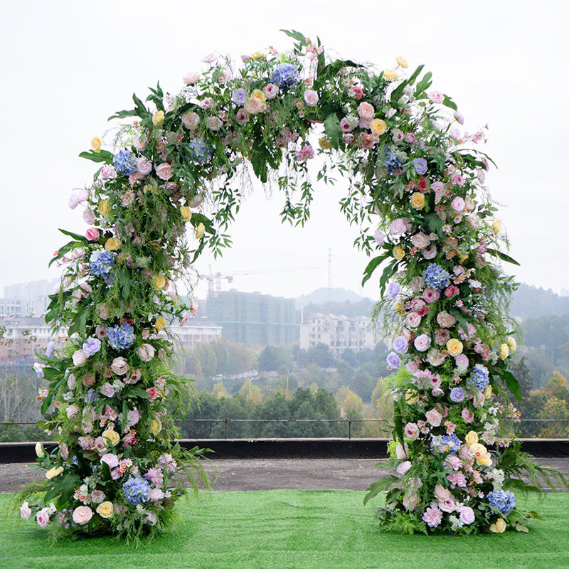 Monet Garden Style Arch Floral Arrangement with Stand for Outdoor Weddings & Photography