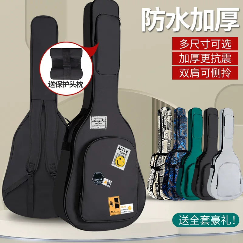 Acoustic Classical Guitar Gig Bag 38-41 Inch, Thickened Waterproof Backpack Case